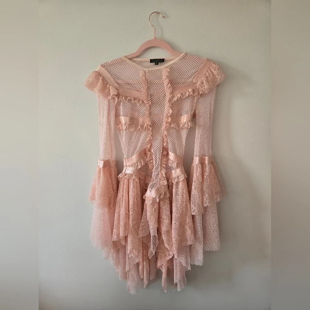 Club Exx Saints & Sinners Fishnet Mini Dress - Picture 1 of 3